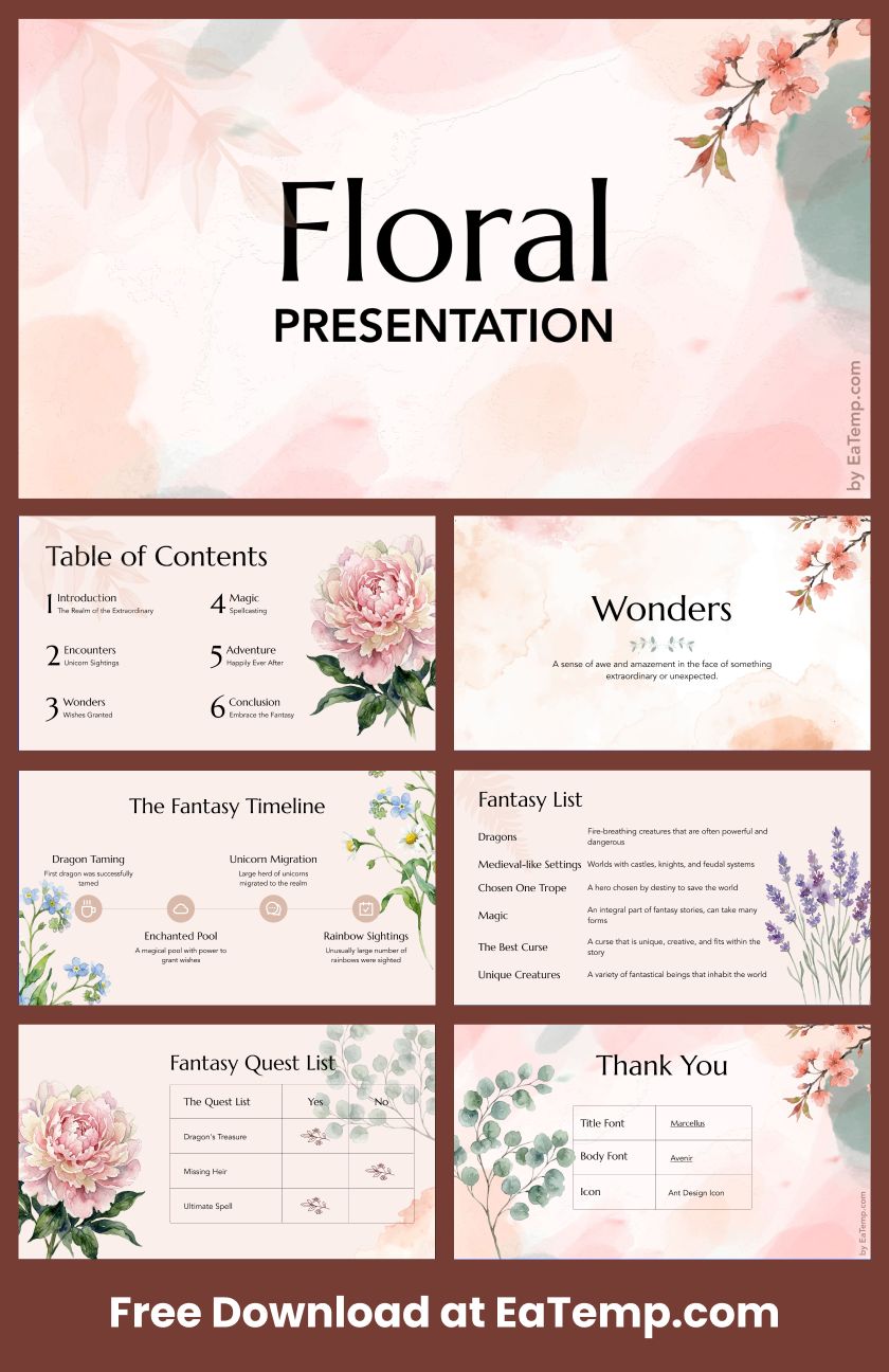 Floral Presentation Template by EaTemp