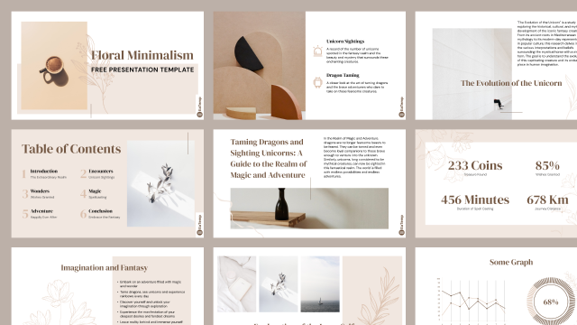 Floral Minimalism Presentation Template by EaTemp - Cover