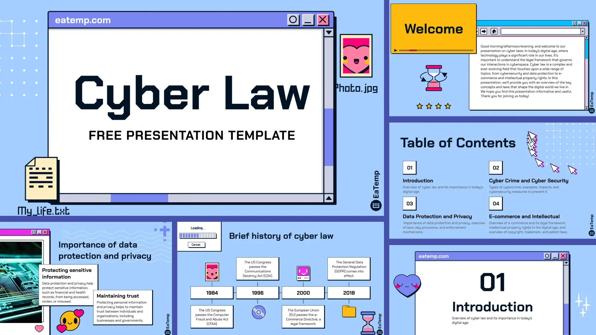 Cyber Law PPT Presentation Free Download - Slides Cover