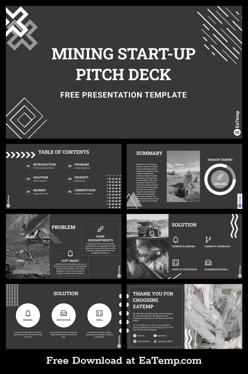 Mining Start up Pitch Deck Presentation Details