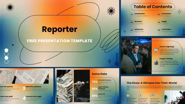 Reporter PPT Presentation Template - Cover