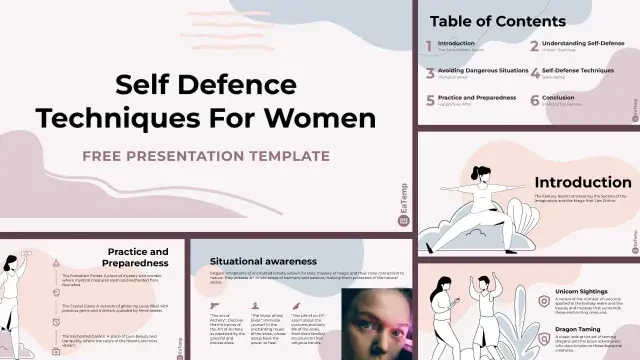 Self Defence Techniques For Women PPT Template