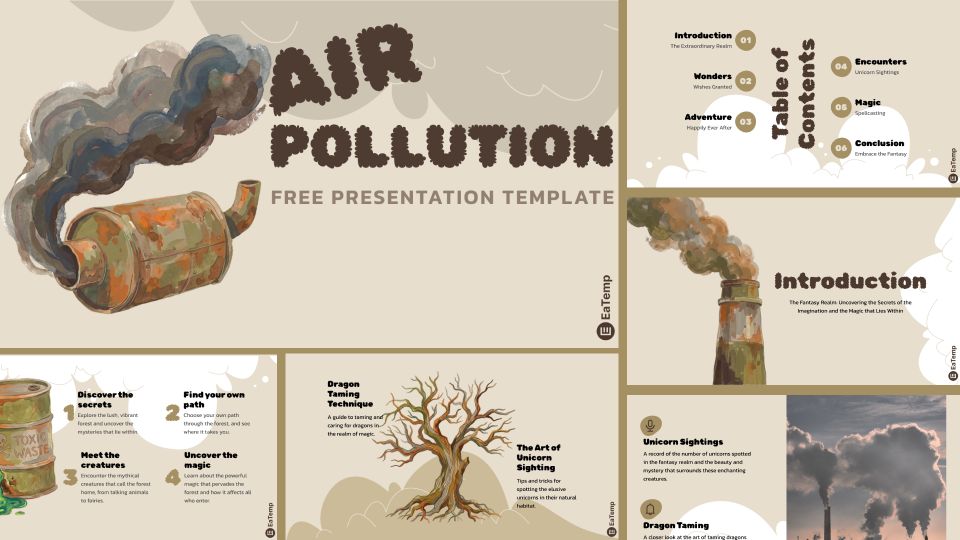 Air Pollution 3 Free Air Pollution PPT Presentation Template - Cover