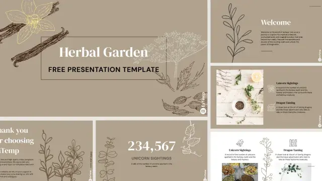 Herbal Garden PPT Presentation Template - Cover