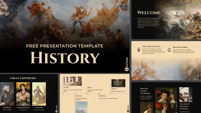 History PPT Presentation Template - Slides Cover