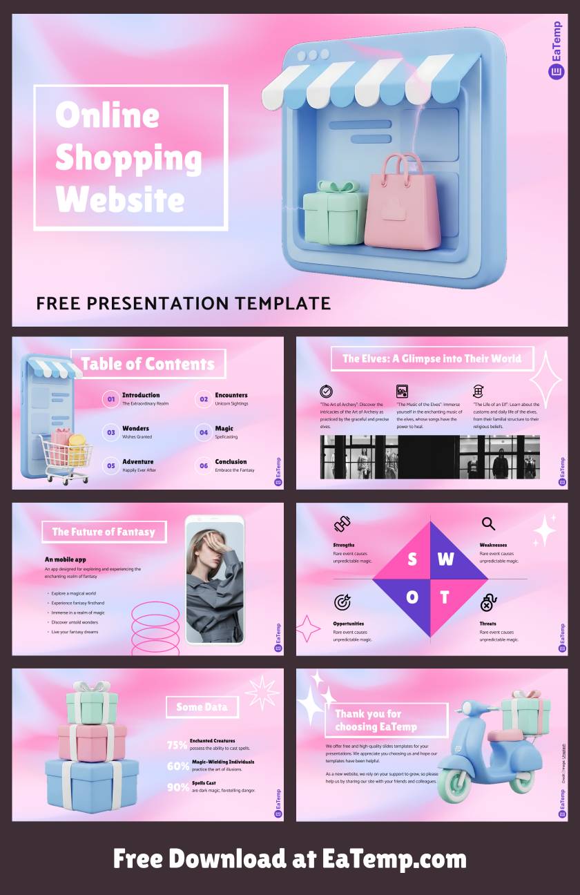 Online Shopping Website PPT Presentation Template