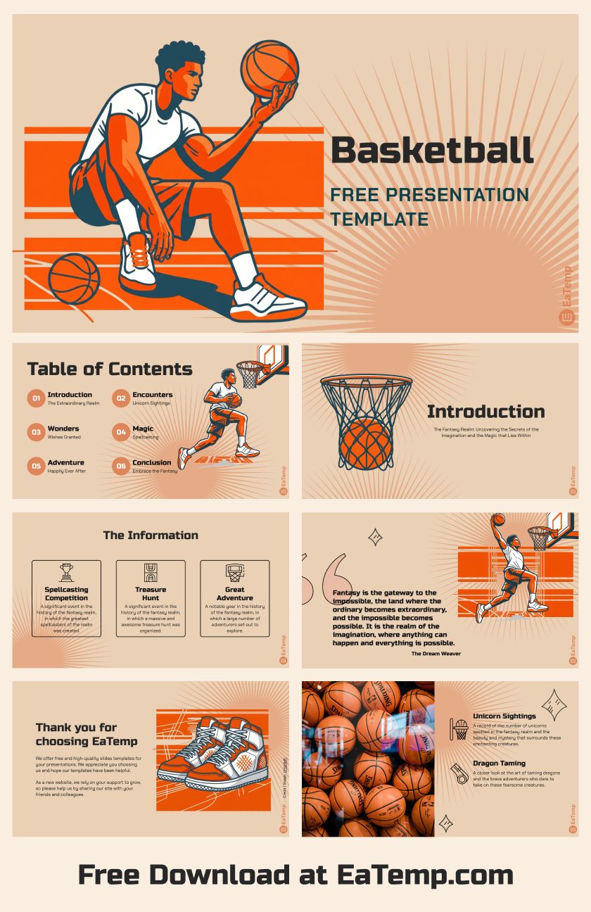 Basketball 13 Basketball Powerpoint Presentation Template 1