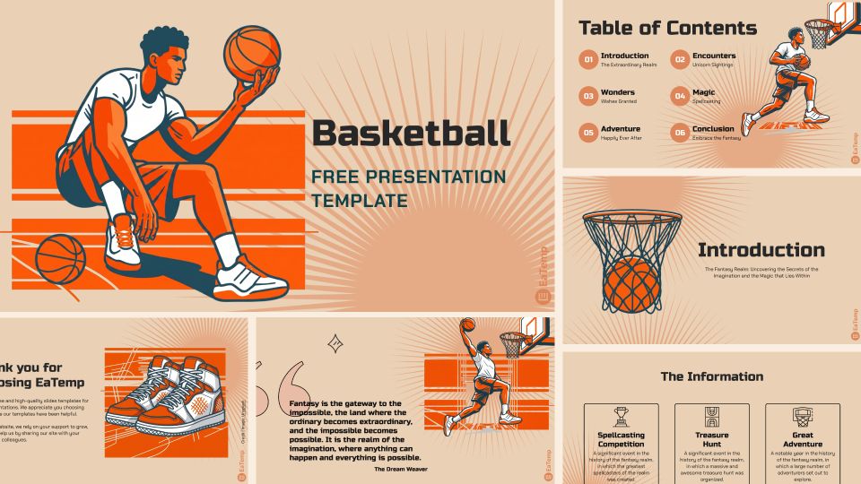 Basketball 2 Basketball Powerpoint Presentation Template - Cover