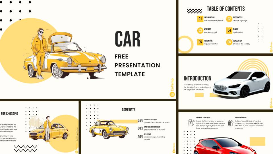 Car PowerPoint Presentation Template - Slides Cover