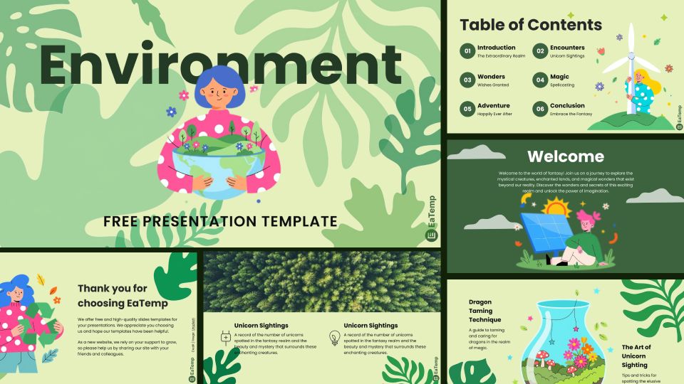 PowerPoint Environment Presentation Template Cover