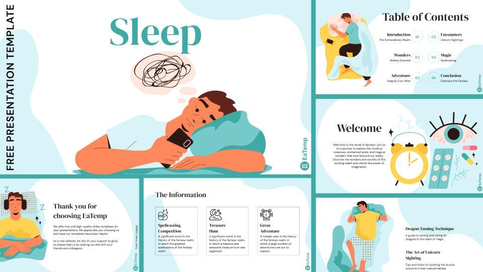 Sleep PPT Presentation Template EaTemp Sleep PPT Presentation Template EaTemp