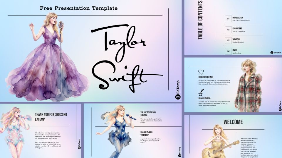 Taylor Swift PPT Presentation Template