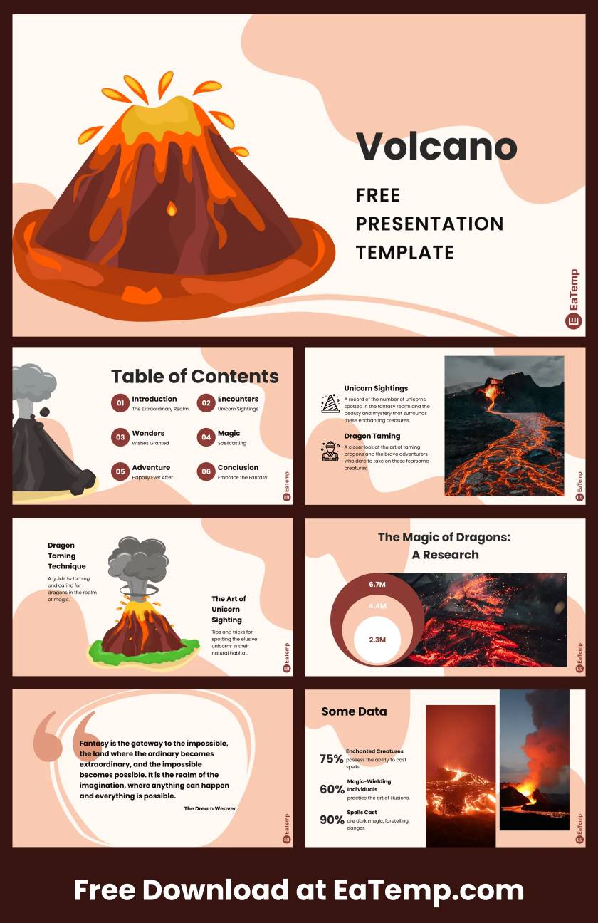 Volcano PowerPoint Presentation Template Slides Details