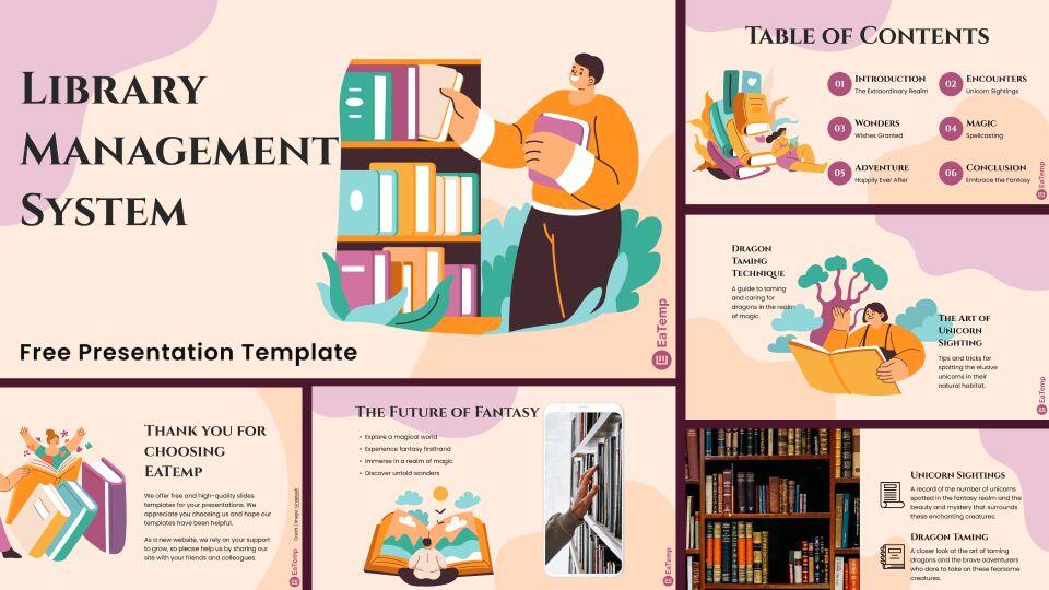 Library Management System PPT Presentation Template