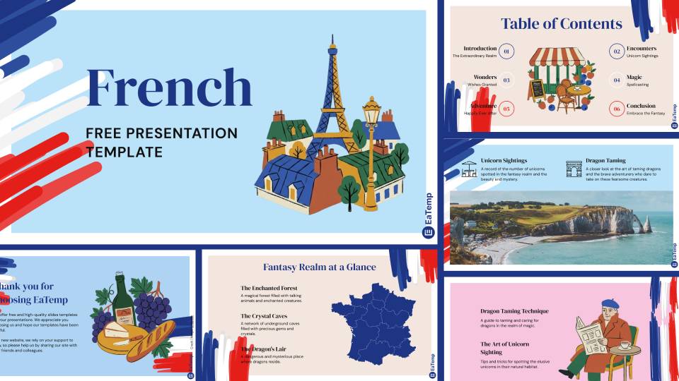 French PowerPoint Presentation Template