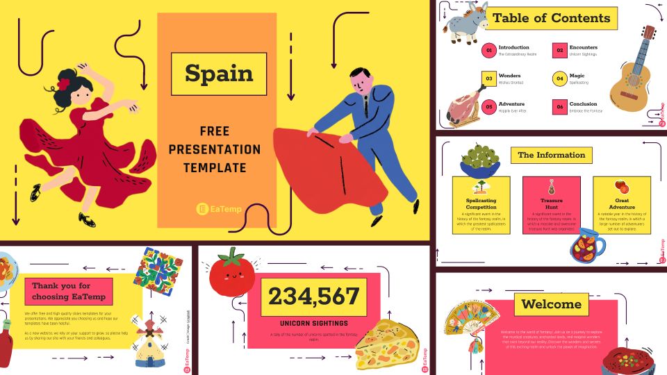 Spain PowerPoint Presentation Template - Cover