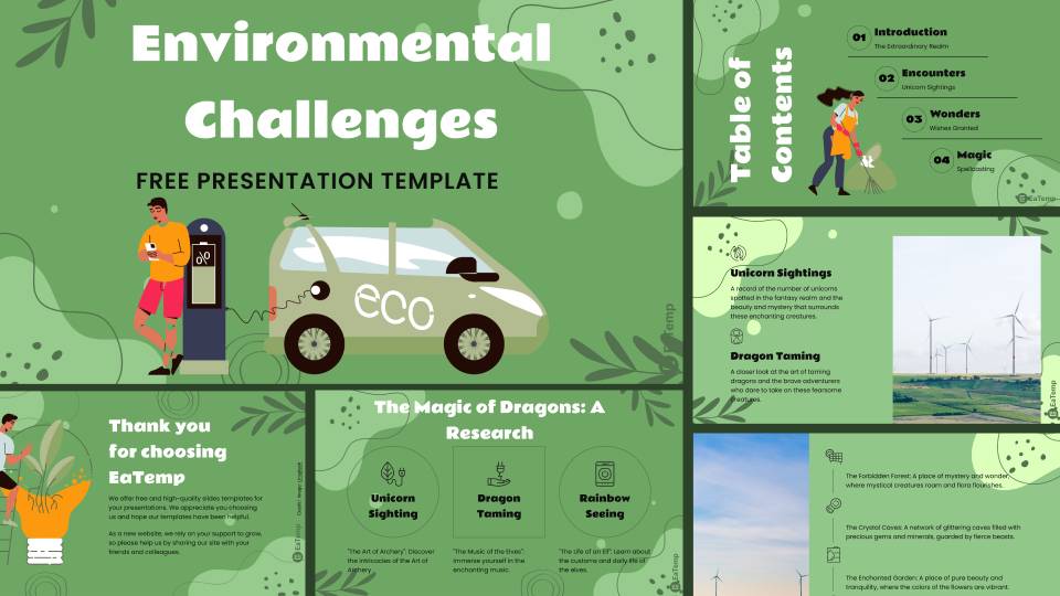 Environmental Challenges PPT Presentation Template