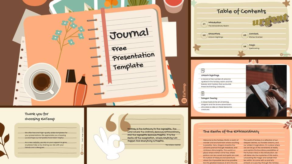 Journal PPT Presentation Template