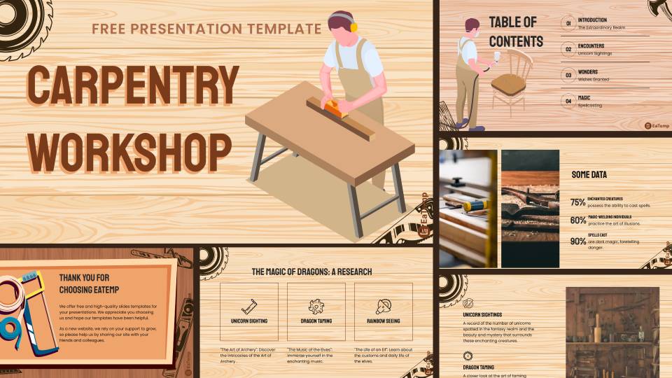 Carpentry Workshop PPT Presentation Template & Google Slides Theme