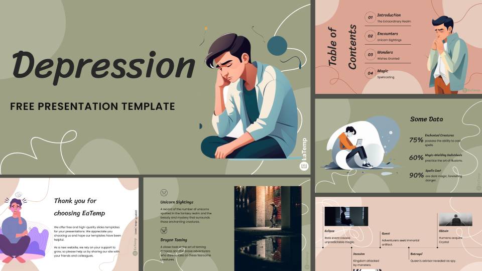Depression PowerPoint Presentation Template & Google Slides Theme