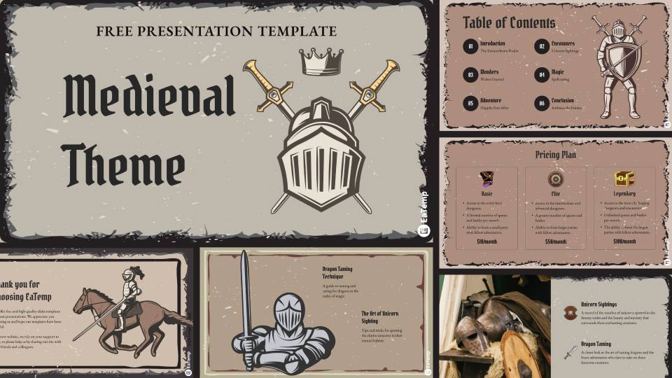 Medieval Theme PowerPoint Presentation Template & Google Slides Theme