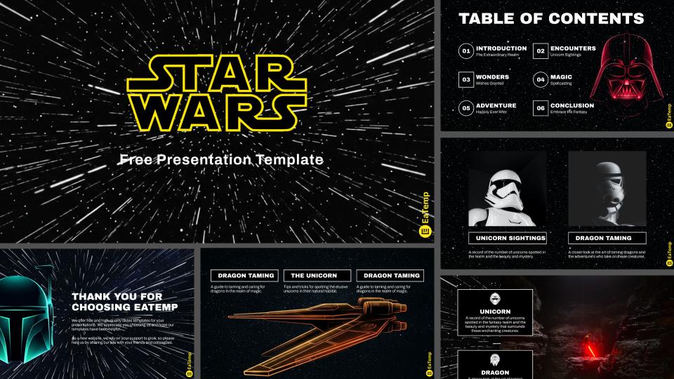 Star Wars Inspired 5 Star Wars PowerPoint Presentation Template