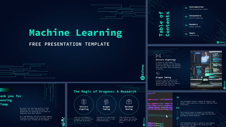 Machine Learning PPT Presentation Template & Google Slides Theme