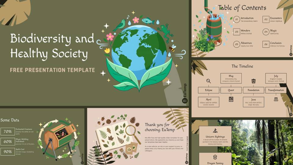 Biodiversity and Healthy Society PPT Presentation Template