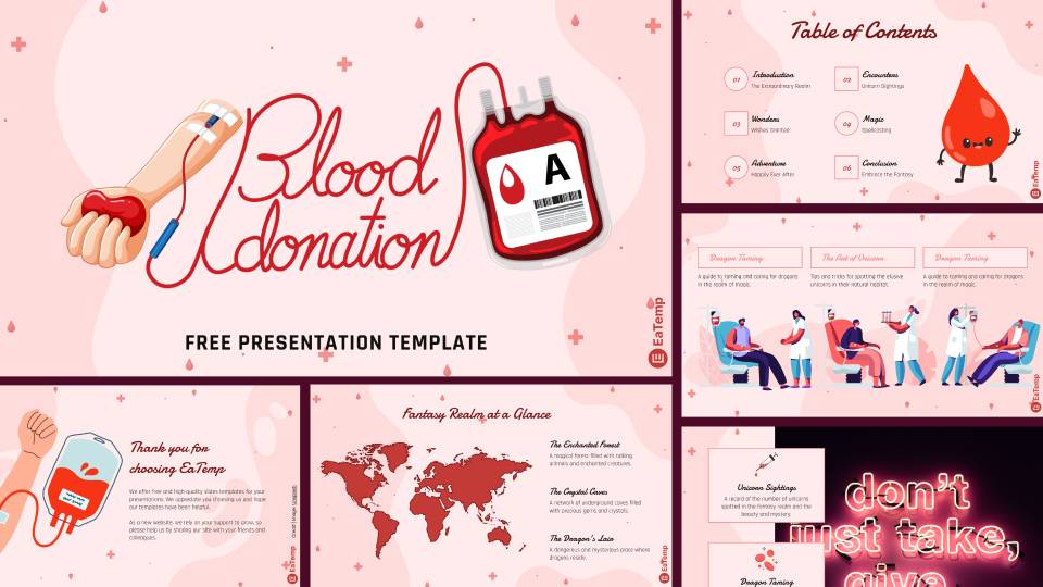 Blood Donation PPT Presentation Template & Google Slides Theme