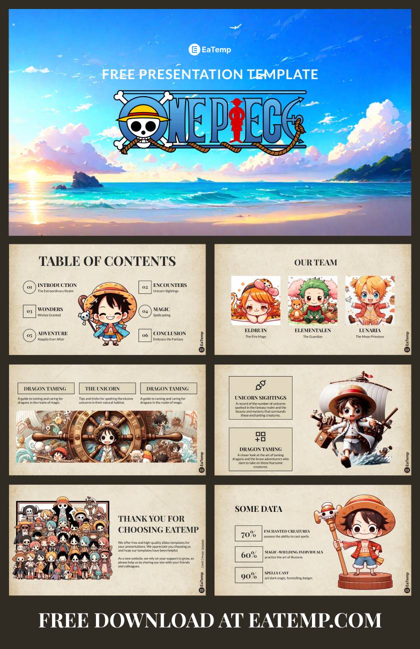 One Piece PowerPoint Template & Google Slides Theme - EaTemp