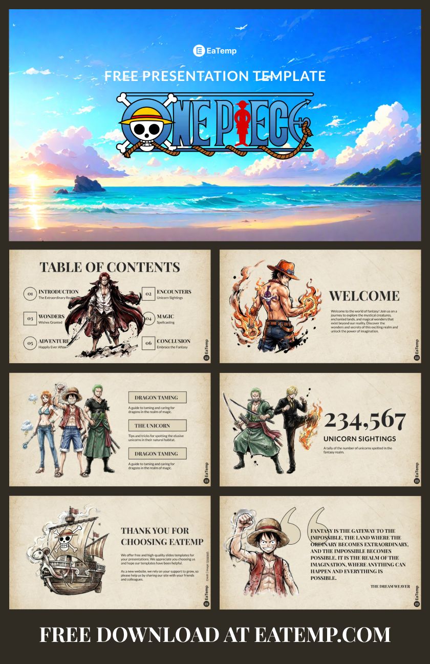 One Piece 13 One Piece PowerPoint Template by EaTemp
