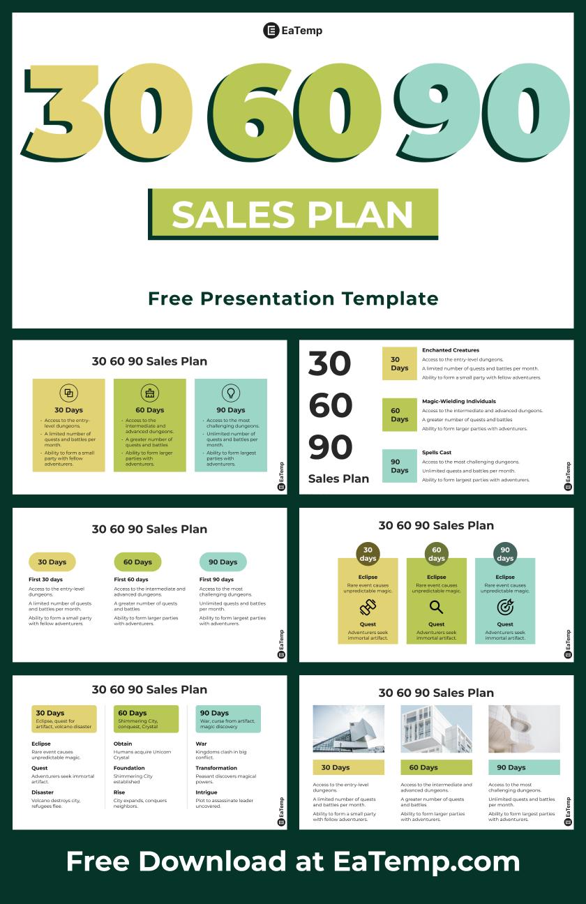 30 60 90 Sales Plan PowerPoint Presentation Template