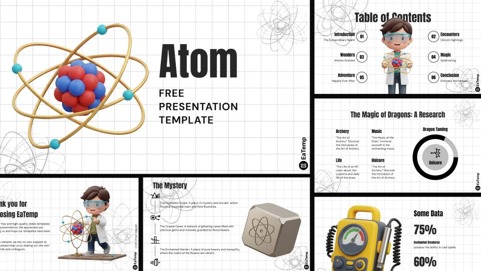 Atom 9 Atom PowerPoint Presentation Template & Google Slides Theme