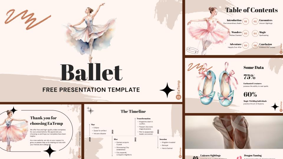 Ballet PowerPoint Presentation Template and Google Slides Theme