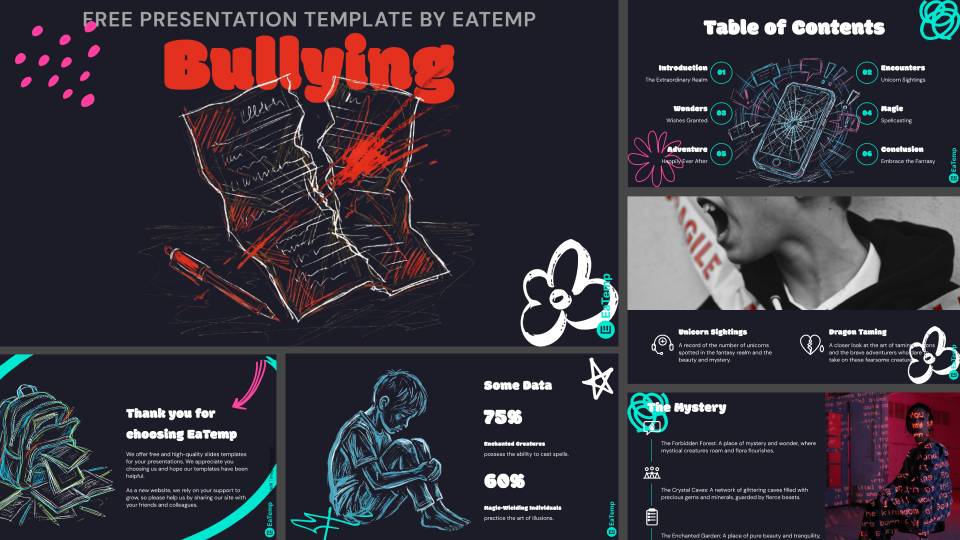 Bullying 6 Bullying PowerPoint Presentation Template and Google Slides Theme