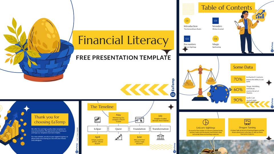 Financial Literacy PowerPoint Presentation Template and Google Slides Theme