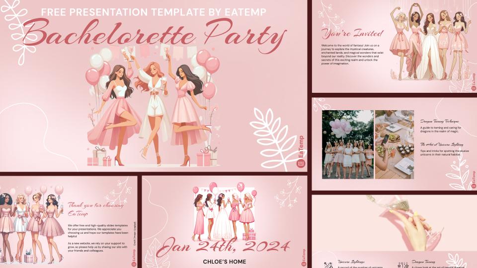 Bachelorette Party PowerPoint Presentation Template and Google Slides Theme