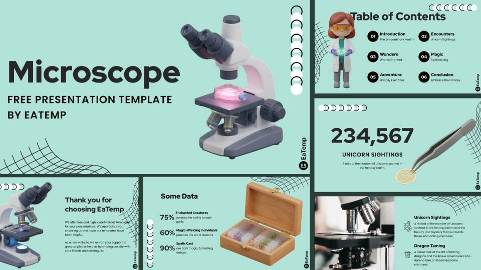 Microscope PowerPoint Presentation Template and Google Slides Theme