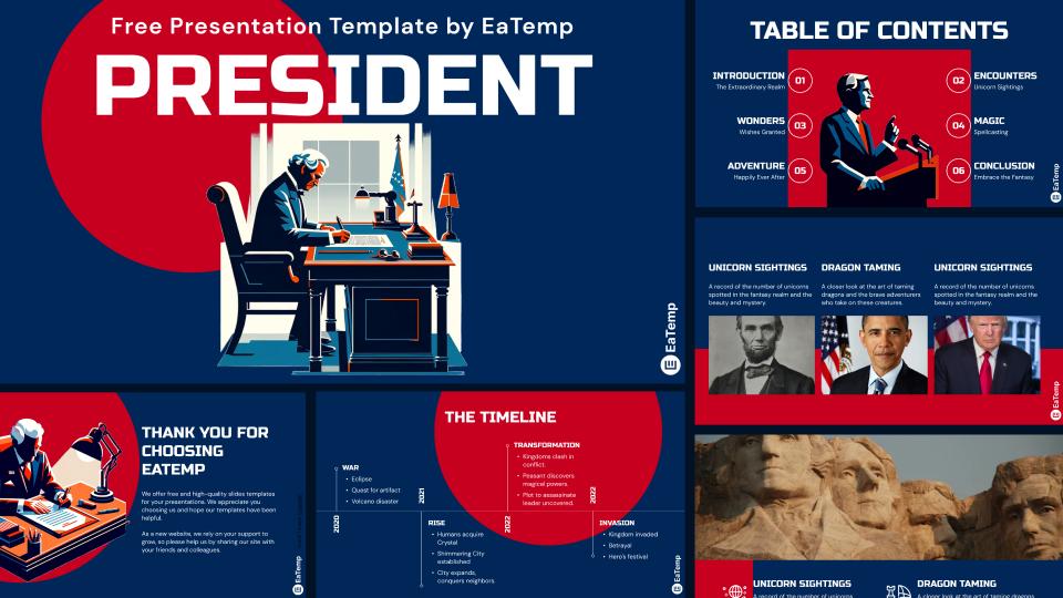 President PowerPoint Presentation Template and Google Slides Theme