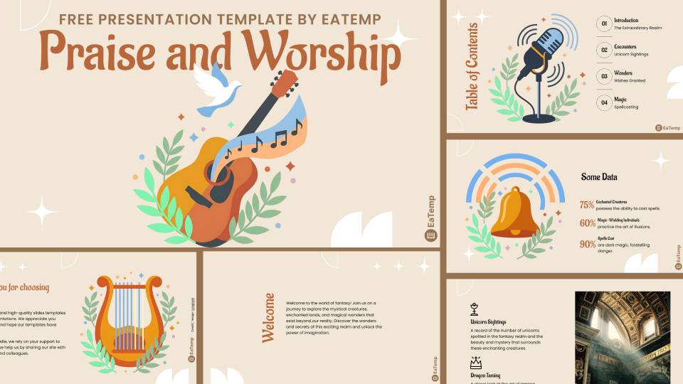 Praise and Worship PowerPoint Presentation Template and Google Slides Theme