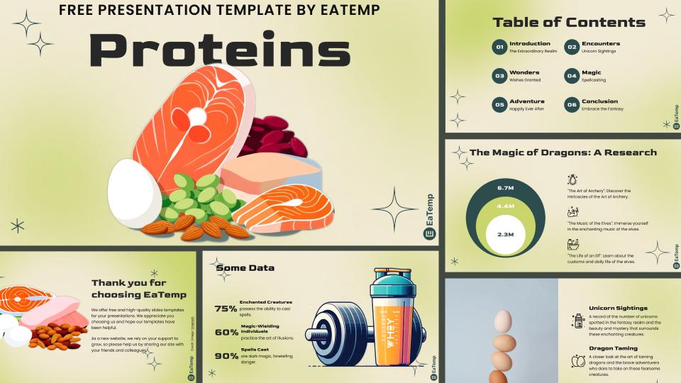 Proteins PowerPoint Presentation Template and Google Slides Theme