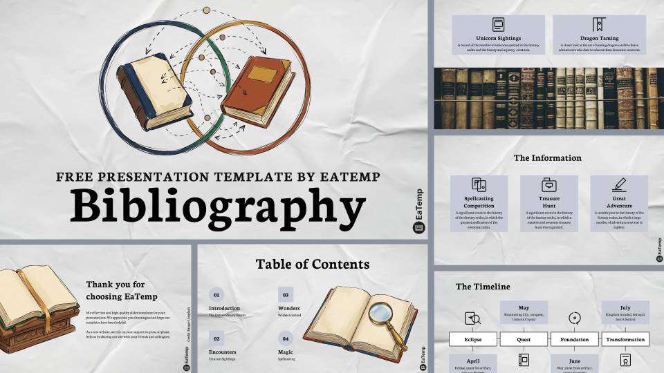 Bibliography PowerPoint Presentation Template and Google Slides Theme