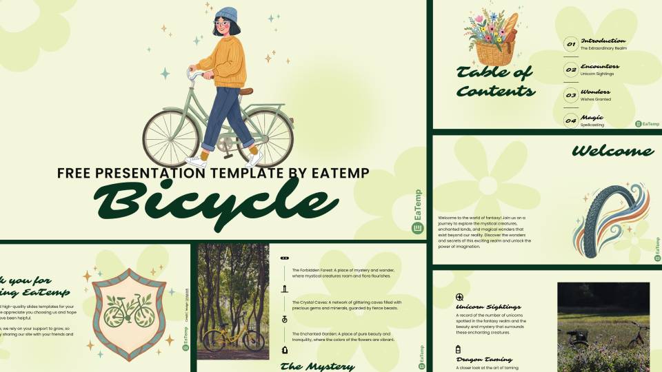 Bicycle PowerPoint Presentation Template and Google Slides Theme