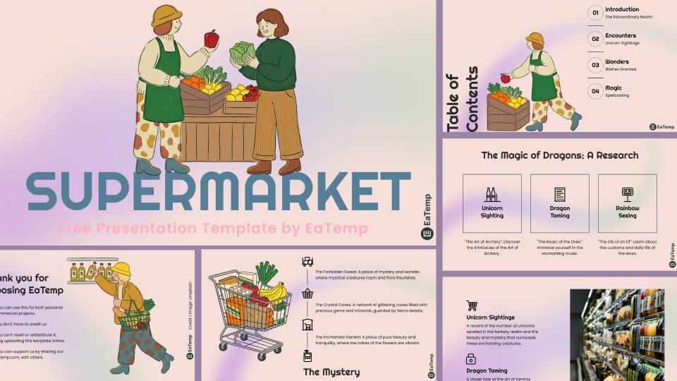 Supermarket PowerPoint Presentation Template and Google Slides Theme