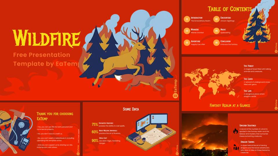 Wildfire PowerPoint Presentation Template and Google Slides Theme