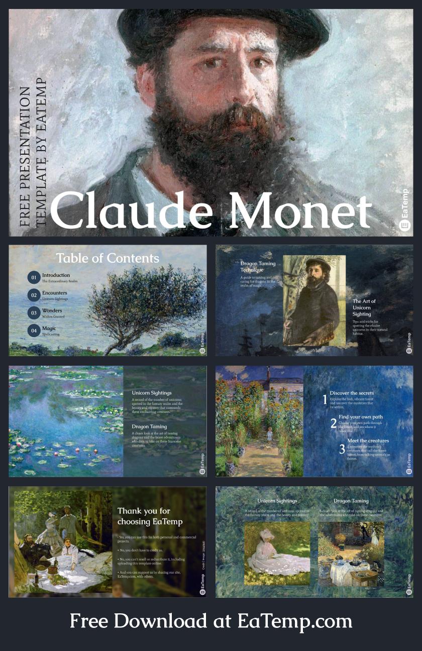 Claude Monet PowerPoint Presentation Template