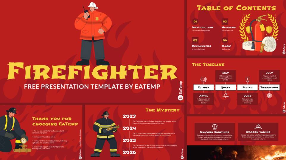 Firefighter PowerPoint Presentation Template and Google Slides Theme